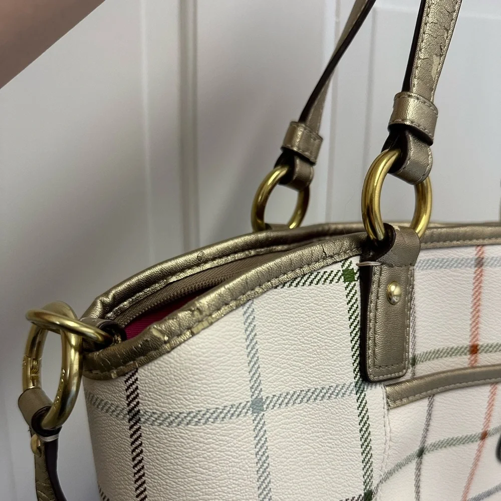 Coach Peyton Tattersall Tote Bag - Picture 3 of 11